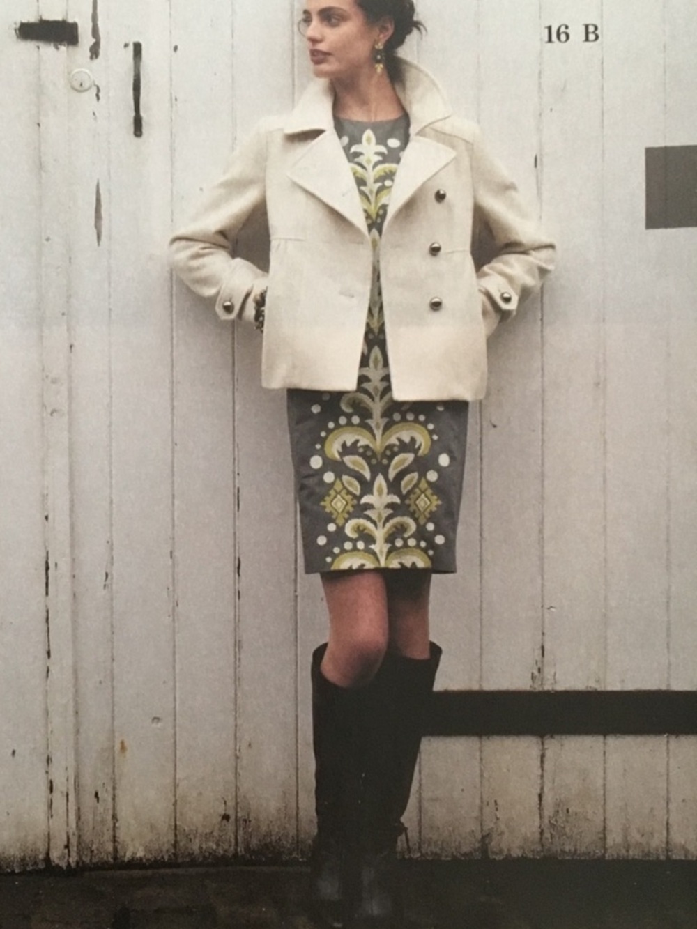 Anthropologie Cream Double-Breasted Peacoat Jacket - Women's